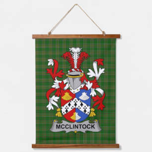 Irisches McClintock-Wappen Familienwappen Wandteppich Mit Holzrahmen
