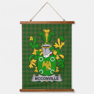 Irisches McConville Wappen Familienwappen Wandteppich Mit Holzrahmen