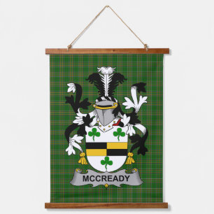 Irisches McCready oder McCreadie Wappen Familienwa Wandteppich Mit Holzrahmen