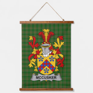 Irisches McCusker oder Cosker Wappen Familienwappe Wandteppich Mit Holzrahmen