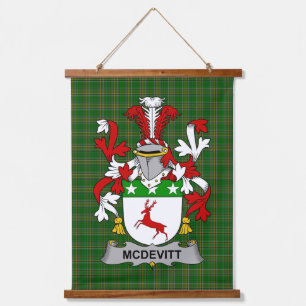 Irisches McDevitt-Wappen Familienwappen Wandteppich Mit Holzrahmen