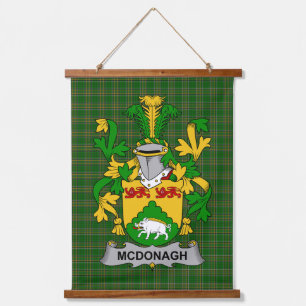 Irisches McDonagh oder McDonogh Wappen Familienwap Wandteppich Mit Holzrahmen