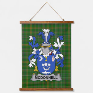 Irisches McDonnell Wappen Familienwappen Wandteppich Mit Holzrahmen
