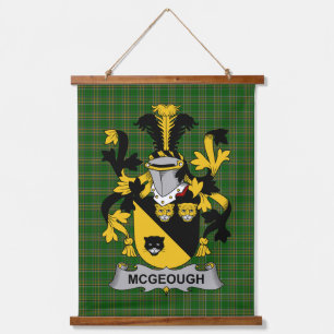 Irisches McGeough oder McGough Wappen Familienwapp Wandteppich Mit Holzrahmen