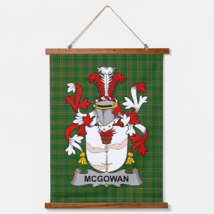 Irisches McGowan oder McGouan Wappen Familienwappe Wandteppich Mit Holzrahmen