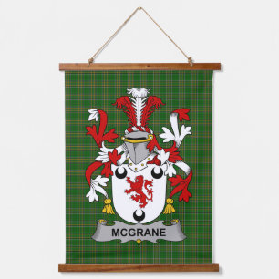 Irisches McGrane oder McGrann Wappen Familienwappe Wandteppich Mit Holzrahmen