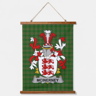 Irisches McInerney Wappen Familienwappen Wandteppich Mit Holzrahmen