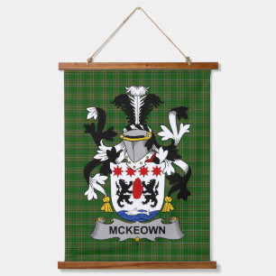 Irisches McKeown oder Keon Wappen Familienwappen Wandteppich Mit Holzrahmen