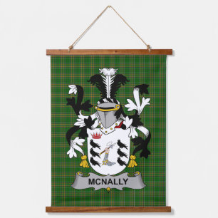 Irisches McNally Wappen Familienwappen Wandteppich Mit Holzrahmen