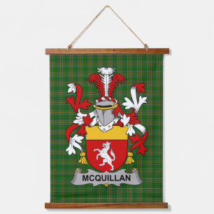 Irisches McQuillan Wappen Familienwappen Wandteppich Mit Holzrahmen