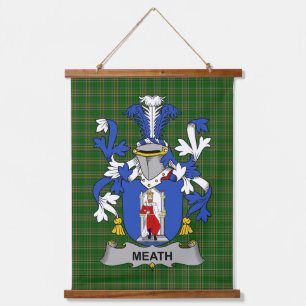 Irisches Meath-Wappen Familienwappen Wandteppich Mit Holzrahmen