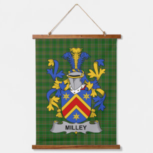 Irisches Milley oder O_Millea Wappen Familienwappe Wandteppich Mit Holzrahmen
