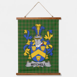 Irisches Mitchell Wappen Familienwappen Wandteppich Mit Holzrahmen