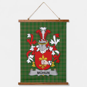Irisches Mohun oder Mohan Wappen Familienwappen Wandteppich Mit Holzrahmen
