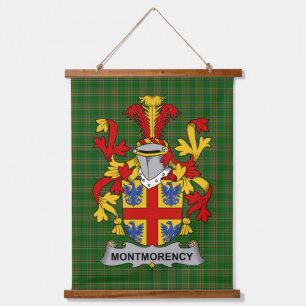 Irisches Montmorency-Wappen Familienwappen Wandteppich Mit Holzrahmen