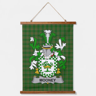 Irisches Mooney oder O_Mooney Wappen Familienwappe Wandteppich Mit Holzrahmen
