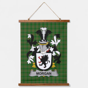 Irisches Morgan Wappen Familienwappen Wandteppich Mit Holzrahmen