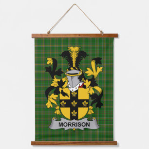 Irisches Morrison-Wappen Familienwappen Wandteppich Mit Holzrahmen