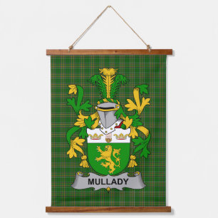 Irisches Mullady oder O_Mullady Wappen Familienwap Wandteppich Mit Holzrahmen