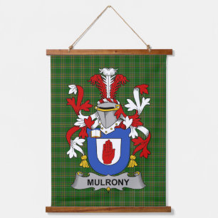 Irisches Mulrony oder O_Mulroney Wappen Familienwa Wandteppich Mit Holzrahmen