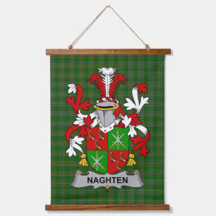 Irisches Naghten oder O_Naghten Wappen Familienwap Wandteppich Mit Holzrahmen