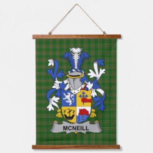 Irisches Neill oder McNeill Wappen Familienwappen Wandteppich Mit Holzrahmen