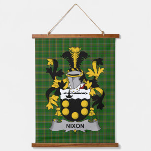 Irisches Nixon-Wappen Familienwappen Wandteppich Mit Holzrahmen