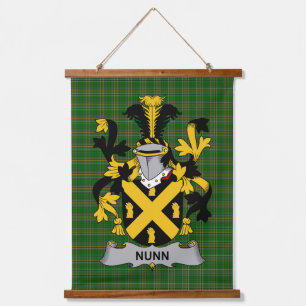 Irisches Nunn-Wappen Familienwappen Wandteppich Mit Holzrahmen