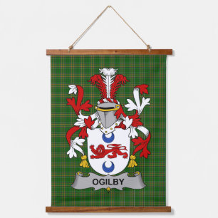 Irisches Ogilby-Wappen Familienwappen Wandteppich Mit Holzrahmen