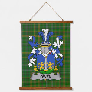 Irisches Owen Wappen Familienwappen Wandteppich Mit Holzrahmen