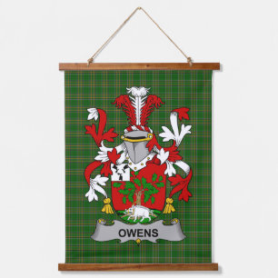 Irisches Owens-Wappen Familienwappen Wandteppich Mit Holzrahmen