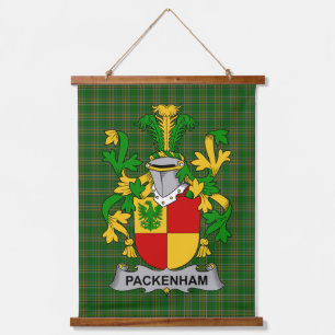 Irisches Packenham-Wappen Familienwappen Wandteppich Mit Holzrahmen