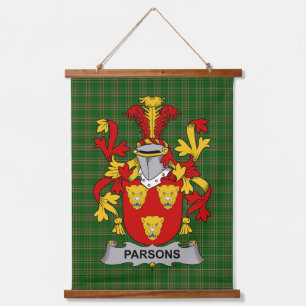 Irisches Parsons Wappen Familienwappen Wandteppich Mit Holzrahmen