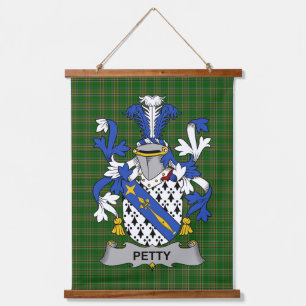 Irisches Petty Coat of Arms Familienwappen Wandteppich Mit Holzrahmen