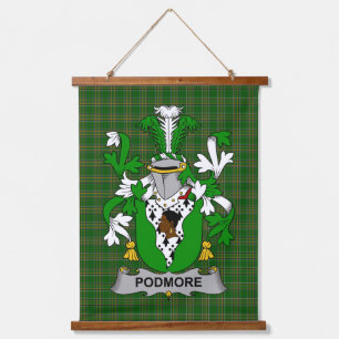 Irisches Podmore Wappen Familienwappen Wandteppich Mit Holzrahmen