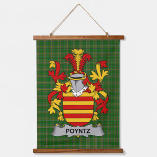 Irisches Poyntz-Wappen Familienwappen Wandteppich Mit Holzrahmen