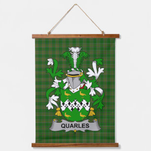 Irisches Quarles Wappen Familienwappen Wandteppich Mit Holzrahmen