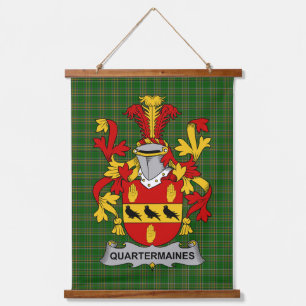 Irisches Quartermaines Wappen Familienwappen Wandteppich Mit Holzrahmen