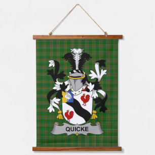Irisches Quicke-Wappen Familienwappen Wandteppich Mit Holzrahmen