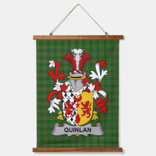 Irisches Quinlan oder O_Quinlevan Wappen Familien  Wandteppich Mit Holzrahmen