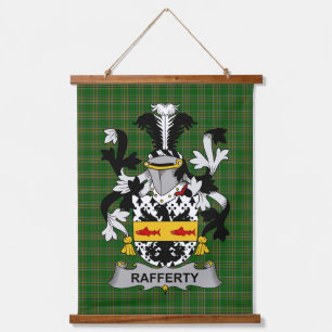 Irisches Rafferty oder O_Rafferty Wappen Familien  Wandteppich Mit Holzrahmen