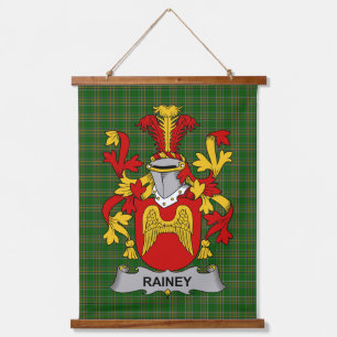 Irisches Rainey Wappen Familienwappen Wandteppich Mit Holzrahmen