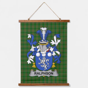 Irisches Ralphson-Wappen Familienwappen Wandteppich Mit Holzrahmen