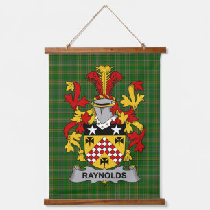Irisches Raynolds Wappen Familienwappen Wandteppich Mit Holzrahmen