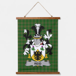 Irisches Reid-Wappen Familienwappen Wandteppich Mit Holzrahmen