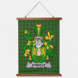 Irisches Reilly oder O_Reilly Wappen Familienwappe Wandteppich Mit Holzrahmen