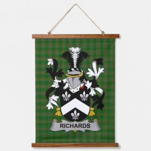 Irisches Richards Wappen Familienwappen Wandteppich Mit Holzrahmen