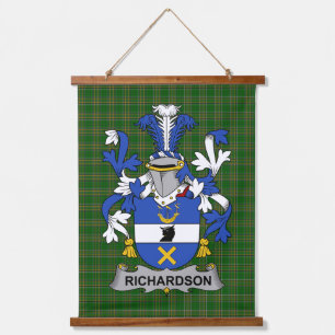 Irisches Richardson-Wappen Familienwappen Wandteppich Mit Holzrahmen