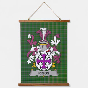 Irisches Riggs Wappen Familienwappen Wandteppich Mit Holzrahmen
