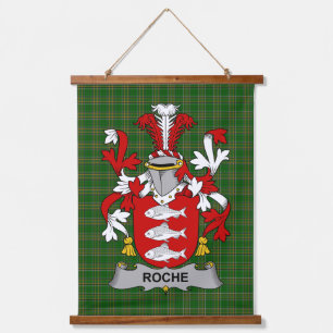 Irisches Roche Wappen Familienwappen Wandteppich Mit Holzrahmen
